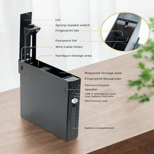 Gắn Sinh Trắc Học Súng An Toàn Súng Khóa Hộp 3 Cách Nhanh Chóng Truy Cập Vân Tay Pin Key Cạnh Giường Ngủ Súng Trường Hợp An Toàn - Product Image 4