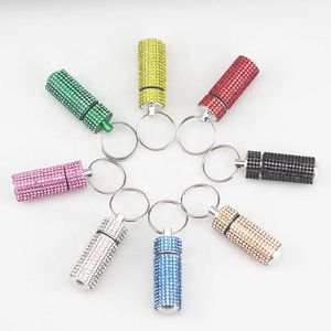 Promotion Travel Waterproof Shiny Pill Box Colorful Metal Pill Bottle Storage Case Container Mini Portable Bling Pill Organizer