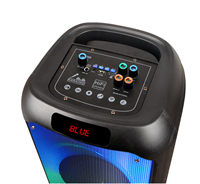 Haut-parleur de karaoké portable OEM double 8 pouces avec lumière flamme, meilleur caisson de basses pour karaoké, haut-parleur de fête 40W avec micro sans fil