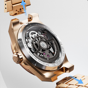 Montre mécanique automatique squelette tourbillon de luxe pour homme BONEST GATTI, boîtier en acier inoxydable, étanche, design lumineux, 80H - Product Image 5