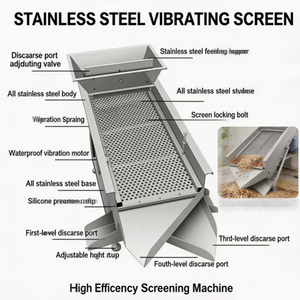 Setaccio Vibrante Lineare in Acciaio Inox SH QDMECH, Macchina Setacciatrice Vibrante, Separatore di Particelle per Cereali Agricoli - Product Image 3