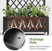 Jardinière surélevée en métal de haute qualité avec treillis, résistante aux intempéries, revêtement poudré, écran d'intimité imperméable avec trous de drainage