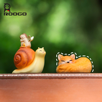Roogo Pots et jardinières de jardin en résine, figurines de jardin miniatures, design Art Déco, figurine d'angle, adorable animal décoratif