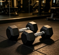 Mancuernas Ajustables Hexagonales MsCustom, Ligeras, Antideslizantes, de Hierro Fundido con Revestimiento de Goma, Equipo de Gimnasio en Casa para Entrenamiento de Fuerza
