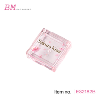 Boîtier compact carré transparent rose vide pour fards à paupières, conteneur de palette de fards à paupières en plastique de luxe 30,55 mm