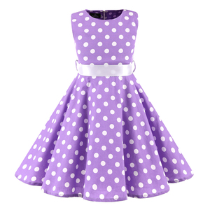 Abiti per Bambine in Stile Europeo e Americano, Gonna a Pois con Fiori, Abito Retrò in Cotone per Bambine - Product Image 4