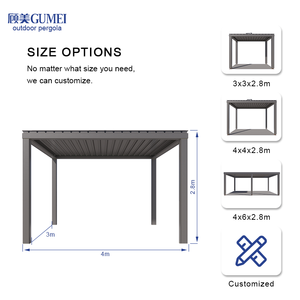 Hiện đại vườn bioclimatica pergola cơ giới Louvre mái Bộ dụng cụ Patio ngoài trời nhôm louvered nhôm bioclimatic pergola - Product Image 5