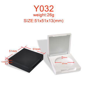 Y032 Sang Trọng D36.5mm Biểu Tượng Tùy Chỉnh Vuông Matte Màu Đen Son Môi Kem Phấn Má Hồng Nhỏ Gọn Bột Trang Điểm Trường Hợp Với Gương - Product Image 6