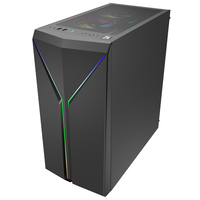 Hongyi M-ATX/ATX/ITX Table verticale PC boîtier tours ventilateur RVB et Audio HD ARGB lumière Gamer ordinateur de jeu avec panneau latéral en verre