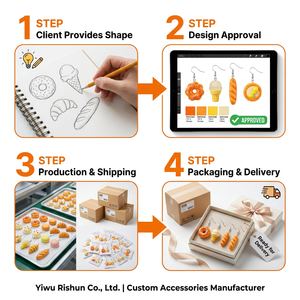 20 pares de aretes divertidos de resina con forma de comida para mujer, lindos aretes colgantes de <span class=keywords><strong>queso</strong></span>, naranja, tarta de huevo y baguette, joyería transfronteriza. - Product Image 6