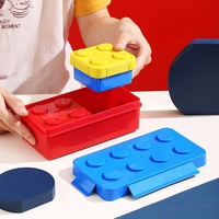 Hot verkopende mixbare bouwstenen, leuke en creatieve doos met fruitbouwstenen voor kinderen, 39-delige lunchbox, magnetronbestendig