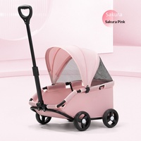 Carrito de Paseo para Mascotas Pequeñas, Mejorado con Parasol, Apto para Perros y Gatos Pequeños, para Uso en Exteriores