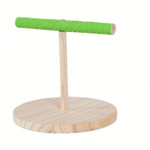 Plateforme interactive carrée en bois massif pour cage à oiseaux, station d'activités et étagère pour perroquets Xuanfeng, Tiger Skin, Peony - Product Image 5