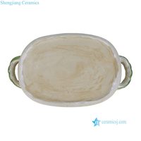 RZSC68-A-B-C-D-E Nouveau petit pot de fleurs de jardin en forme d'ellipse avec motif d'oiseaux et de fleurs peints à la main avec deux poignées