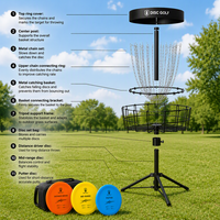Kit de Démarrage de Disc Golf : 3 Disques (Driver, Midrange, Putter) en Plastique et Acier, Panier Portable, Sac de Transport – Idéal pour Débutants