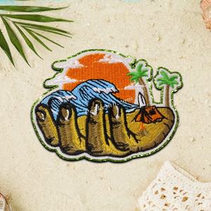 Summer Beach Wholesale <strong>Custom</strong> Embroidery <strong>Patch</strong> <strong>Design</strong> for Clothing - Product Image 5
