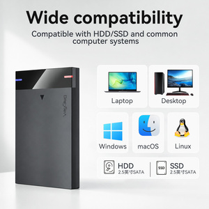 กล่องใส่ฮาร์ดดิสก์ VegGieg USB3.0 ขนาด 2.5 นิ้ว SATA  แบบใส  วัสดุพลาสติก  กล่องเก็บข้อมูลภายนอก  ใช้ได้กับ SSD - Product Image 3