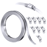 1/2 "12.7mm bande passante personnalisée collier de serrage américain réglable 304 colliers de serrage en acier inoxydable collier de serrage SS304 finition zinc