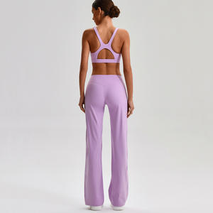 Ensembles 2 pièces taille haute effet seconde peau pour femme – Tenue de yoga moulante à séchage rapide pour fitness et sport en extérieur - Product Image 4