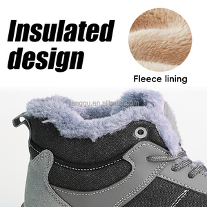 Bruchsichere Durchstichfeste Stahlkappe Wandersicherheitsschuhe Wildleder-Obermaterial Gummisohle für Zwischensohle Warme Winter-Arbeitsstiefel Industriell - Product Image 4