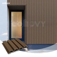 COMOVY fábrica al por mayor moderno impermeable 3D en relieve moderno valla Wpc paneles al aire libre Panel de pared revestimiento