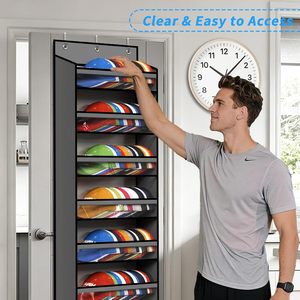 120 Caps Over Door Hat Rack 8 Tier Large Capacity Hanging Storage Organizer for Baseball Caps Grey - Product Image 6