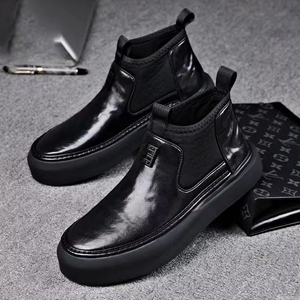 Factory Wholesale Xmd Men's High Top Office Career Shoes Genuine Leather Padded <b>Slip</b>-on Breathable Summer Fashion Wedding - Product Image 4