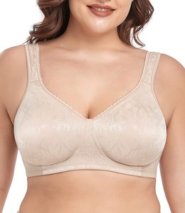 Sujetador de talla grande <span class=keywords><strong>para</strong></span> mujer, cobertura completa, sin relleno, tela ultra cómoda y superior con adorno de encaje, muestra gratis - Product Image 1