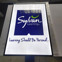 Kotak Lampu Display A0 A1 A2 A3 A4 Bingkai Poster Aluminium Kotak Lampu LED Slim Papan Iklan Bercahaya Kotak Lampu LED