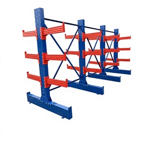Scaffale a Sbalzo in Acciaio Laminato a Freddo Verniciato a Polvere <span class=keywords><strong>Blu</strong></span> e Rosso-Arancio, Monofacciale/Bifacciale, Personalizzabile, Resistente - Product Image 1
