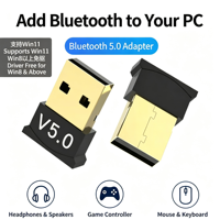 Adaptateur USB 5.0/5.1/5.3 en promotion, récepteur sans fil sans pilote pour PC de bureau