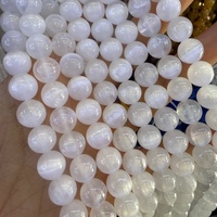 Perles Rondes en Sélénite Blanche Naturelle 4mm 6mm 8mm 10mm, Perles à Changement de Couleur pour la Fabrication de Bijoux et les Projets DIY