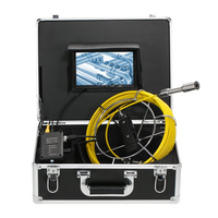 Système de caméra d'inspection de canalisation avec tige de poussée, objectif 23 mm, capteur CMOS, moniteur 7 pouces, câble de 20 m et stockage sur carte mémoire
