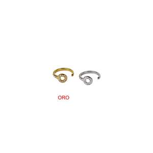 แหวนคริสตัล สแตนเลสสตีล 316L ชุบทอง PVD ปรับขนาดได้ เครื่องประดับผู้หญิง ORO - Product Image 1