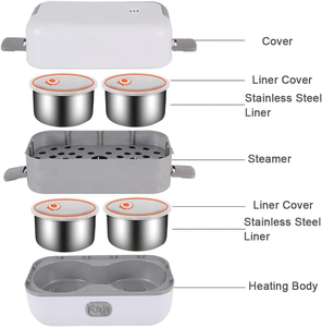 Large Capacity 4L Multi-Functional Electric Lunch Box Intelligent <b>Plug</b>-<b>In</b> Reservation Heating Portable Office Worker Food Heater - Product Image 2