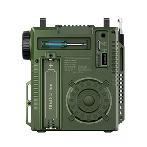 <span class=keywords><strong>Radio</strong></span> de poche portable rechargeable AM <span class=keywords><strong>FM</strong></span> à ondes courtes 1200 mAh avec la meilleure réception, port pour carte TF, écouteurs, fonction SOS - Product Image 2