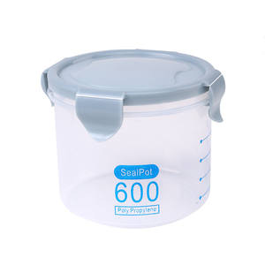 Pots en plastique transparents 800ml, pour bonbons, épices au <span class=keywords><strong>miel</strong></span>, aliments à large bouche, avec couvercle, bon marché, 50 pièces - Product Image 4