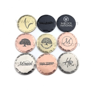 Cá Nhân Logo Khắc Bóng Đánh Dấu Golf Tùy Chỉnh Rèn Cạnh Giả Mạo Màu Đen Đồng Bạc Golf Bóng Đánh Dấu - Product Image 1