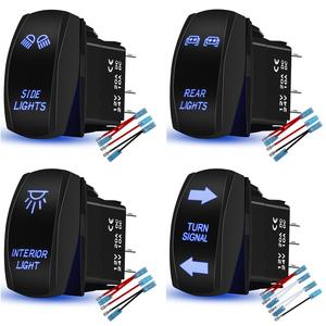 <span class=keywords><strong>Yacht</strong></span>-Schalter, Wasserdichter Auto-Umbau-Schalter 5-polig 2-Positionen Wippschalter Bootsförmig Rückstellbar/Selbsthaltend - Product Image 1