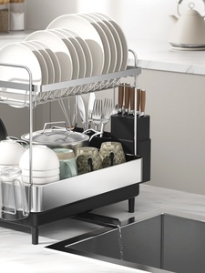 Organizador Multifuncional para Gabinete de Cocina, Escurridor de Platos de Acero Inoxidable, Secador de Cubiertos, Estante para Secar Platos Sobre el Fregadero - Product Image 3