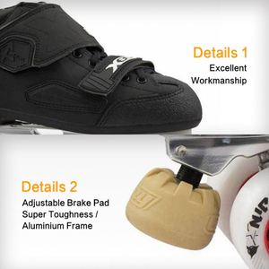 Logo personalizzato fodera in rete traspirante noleggio doppia fila ruota Quad Kick Roller Skate Shoes - Product Image 2