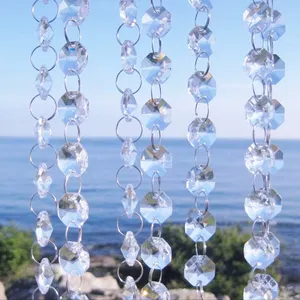 Guirnalda de cristal transparente para boda, MH-12404 de cadena
