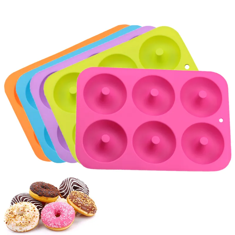 Molde de silicona antiadherente para hornear Donuts, moldes de decoración para Tartas, Chocolate, postres, Muffins, de silicona, 3D