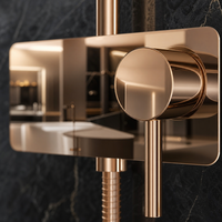 Ensemble de robinetterie de douche en laiton à température constante de luxe, système de douche pluie mural, mitigeur anti-brûlure pour salle de bain