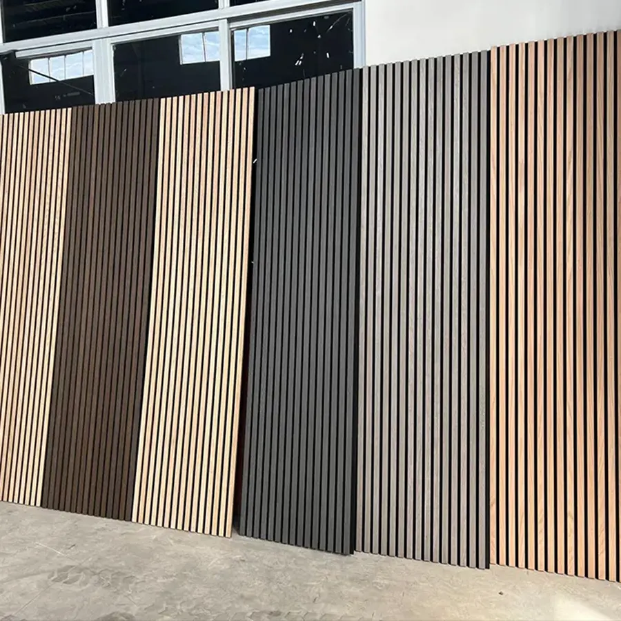 Wooden Slat Wall slat Ceiling Wood Panels PET acoustic panel indoor sound-absorbing board MDF PET acoustic panels