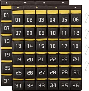 Organisateur mural ou de porte pour téléphones portables avec 30 poches numérotées (pour salle de classe) - Product Image 1