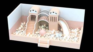 Equipo de juegos interior suave con tobogán y temática de castillo para niños, material PP, solución FEC - Product Image 2