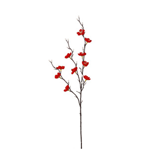 Mini fleurs artificielles en soie rouge Qihao, forme de fleur de prunier, pour la décoration de la maison au Nouvel An chinois - Product Image 2