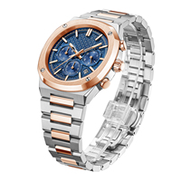 Produsen Jam Tangan Kustom OEM Desainer Jam Tangan Stainless Steel Pria Fashion Mewah Jam Tangan Dial Biru Logo Montres De Luxe