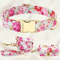 Collar de Perro Personalizado con Diseño Floral, de Nailon, Duradero y Elegante para Perros Pequeños/Medianos, Cómodo para Uso Diario